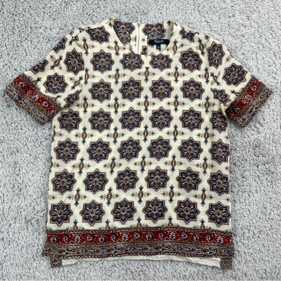 Madewell Top Womens XS Extra Small Silk T-Shirt Vintage Inspired Short Sleeve - Picture 1 of 6